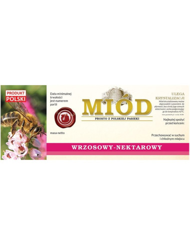 ETYKIETY NA MI&Oacute;D WRZOSOWY 154X60 (DUŻE) &ndash; 100 SZT.