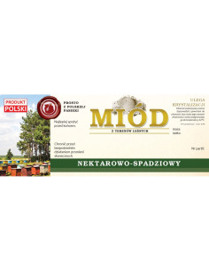 ETYKIETY NA MI&Oacute;D Z TEREN&Oacute;W LEŚNYCH NEKTAROWO-SPADZIOWY...