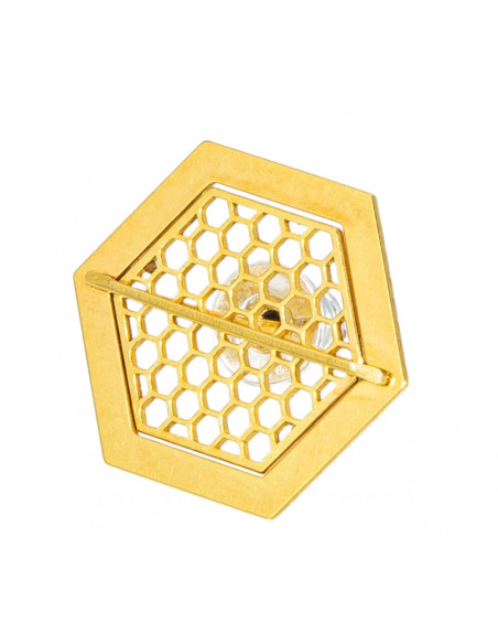 Wpinka Plaster Miodu - Srebro Złocone