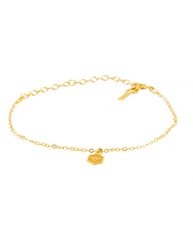 Bransoletka z Zawieszką Pszczoła na Heksagonie...