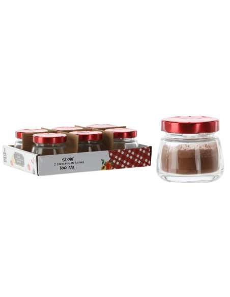 Słoik 100 ml z Czerwoną Metalową Zakrętką