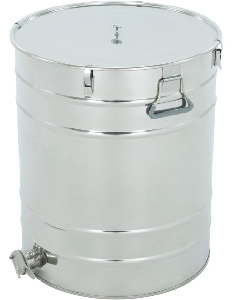 Odstojnik nierdzewny 100 L / ~140 kg, zaw&oacute;r nierdzewny 6/4", uchwyty, klamry, uszczelka &ndash; CLASSIC LINE