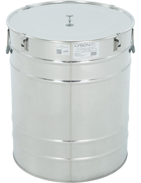Odstojnik nierdzewny 100 L / ~140 kg, zaw&oacute;r nierdzewny 6/4", uchwyty, klamry, uszczelka &ndash; CLASSIC LINE