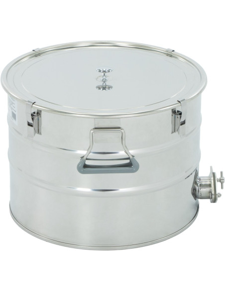 Odstojnik nierdzewny 30 L / ~40 kg, zaw&oacute;r nierdzewny 6/4", uchwyty, klamry, uszczelka &ndash; CLASSIC LINE