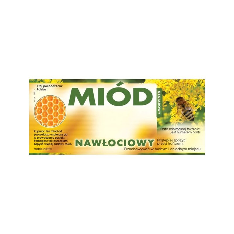 ETYKIETY NA MI&Oacute;D NAWŁOCIOWY 116X50 &ndash; 100 SZT.