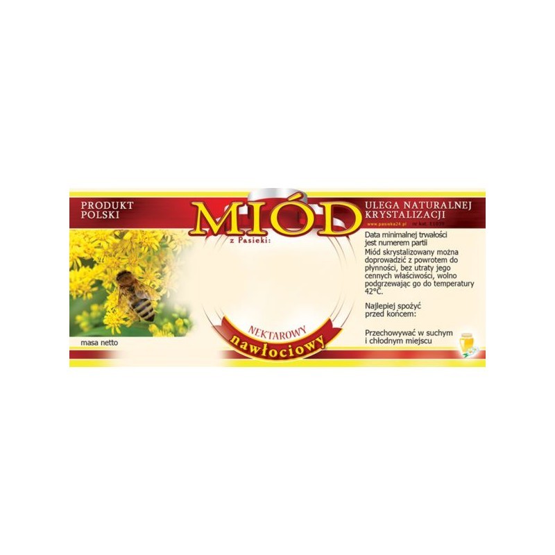 ETYKIETY NA MI&Oacute;D NAWŁOCIOWY 116X50 &ndash; 100 SZT.