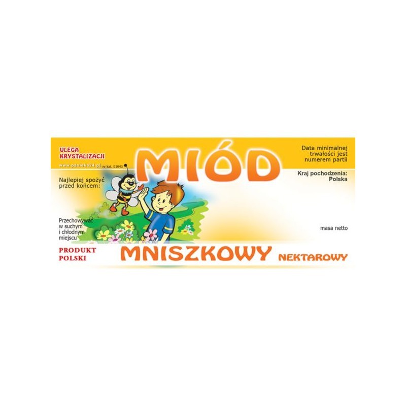 ETYKIETY NA MI&Oacute;D MNISZKOWY 116X50 &ndash; 100 SZT.