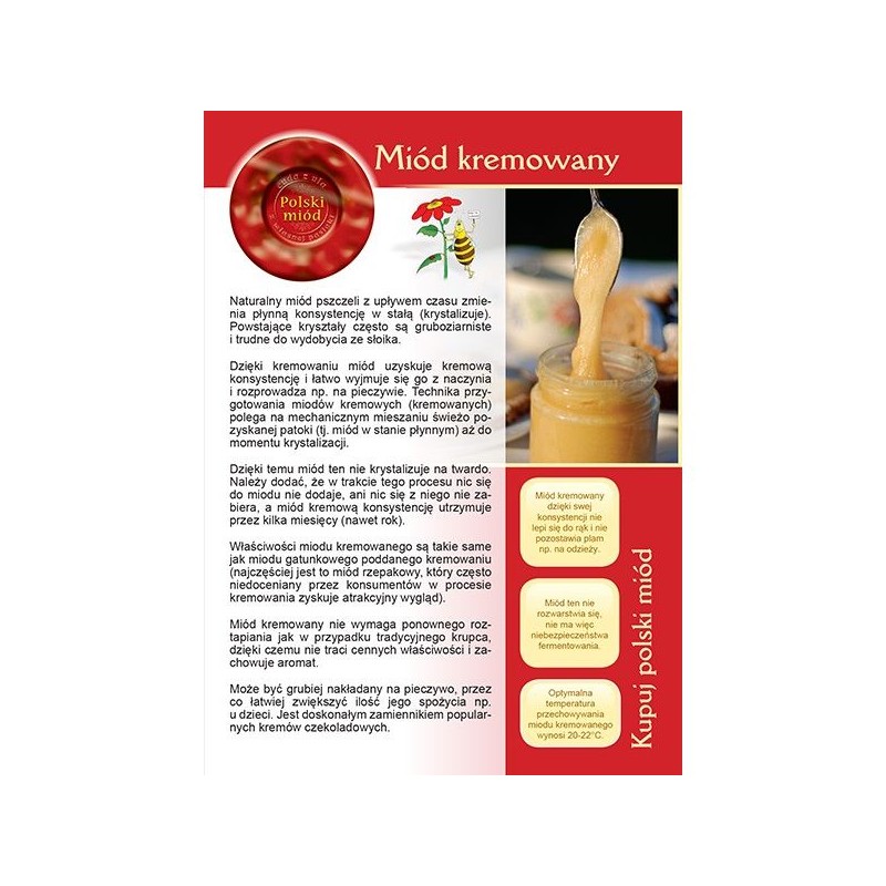 BROSZURKA INFORMACYJNA - MI&Oacute;D KREMOWANY- 20 SZT.