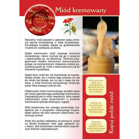 BROSZURKA INFORMACYJNA - MI&Oacute;D KREMOWANY- 20 SZT.