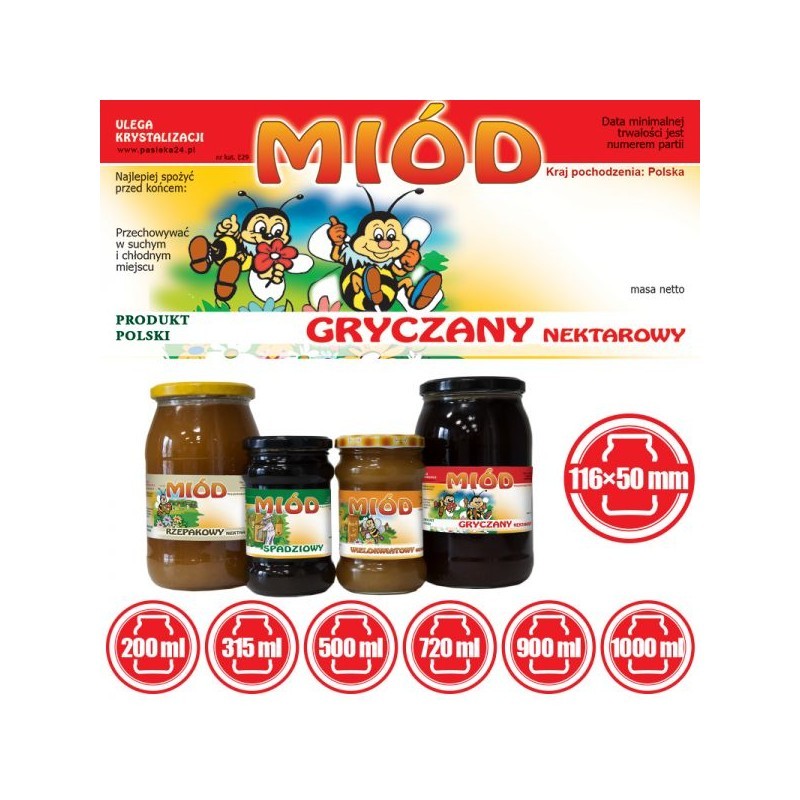ETYKIETY NA MIÓD GRYCZANY NEKTAROWY 116x50 –...
