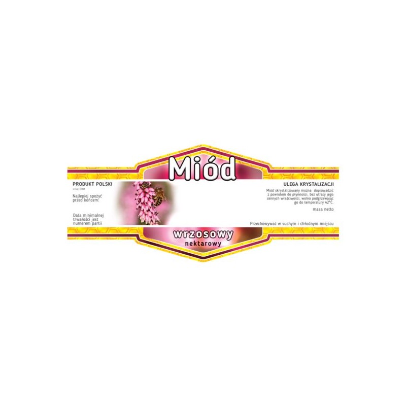 ETYKIETY NA MI&Oacute;D WRZOSOWY 150X65 &ndash; 100 SZT.