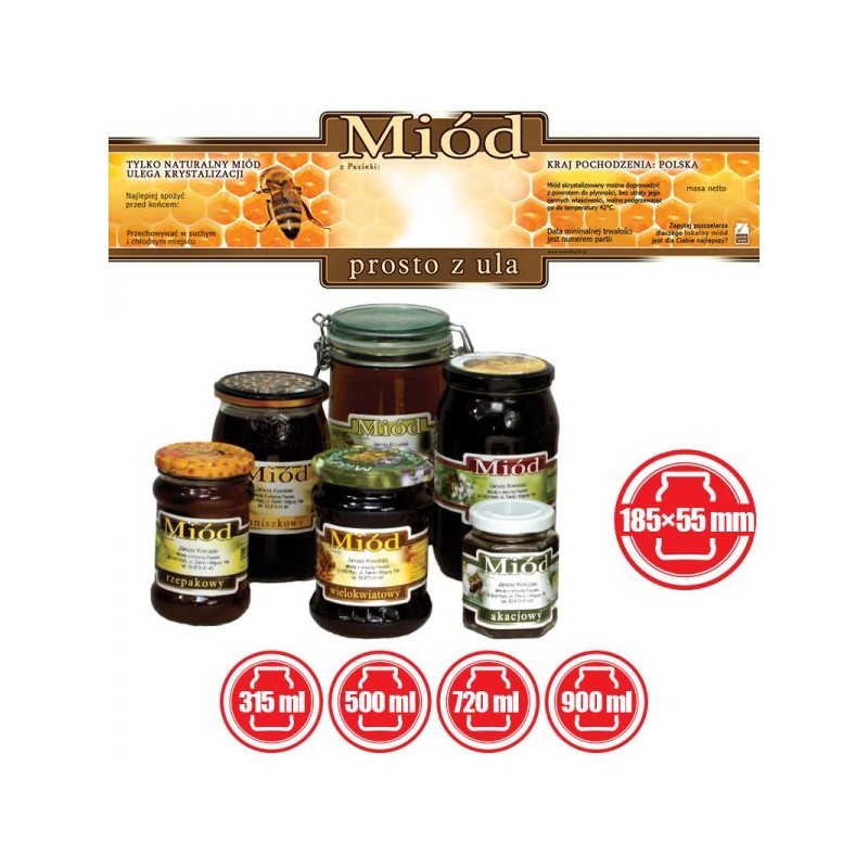 ETYKIETY OZDOBNE NA MI&Oacute;D PROSTO Z ULA 185X55 &ndash;...