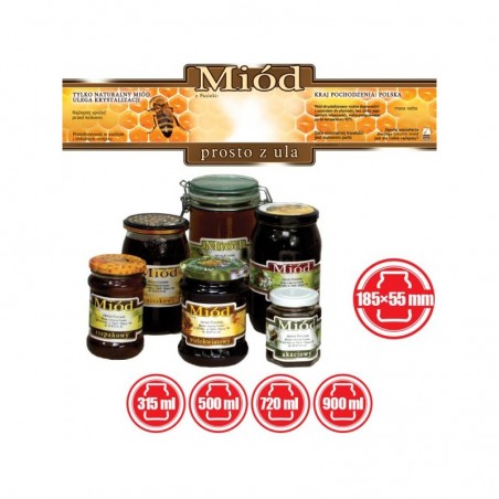 ETYKIETY OZDOBNE NA MI&Oacute;D PROSTO Z ULA 185X55 &ndash; 100 SZT.