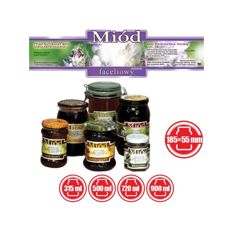 ETYKIETY OZDOBNE NA MI&Oacute;D FACELIOWY 185X55 &ndash; 100...