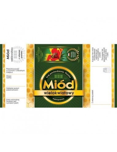 ETYKIETY Z BANDEROLĄ NA MI&Oacute;D WIELOKWIATOWY &ndash;...