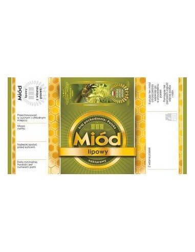 ETYKIETY Z BANDEROLĄ NA MI&Oacute;D LIPOWY &ndash; 100 SZT.