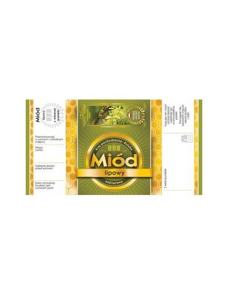 ETYKIETY Z BANDEROLĄ NA MI&Oacute;D LIPOWY &ndash; 100 SZT.