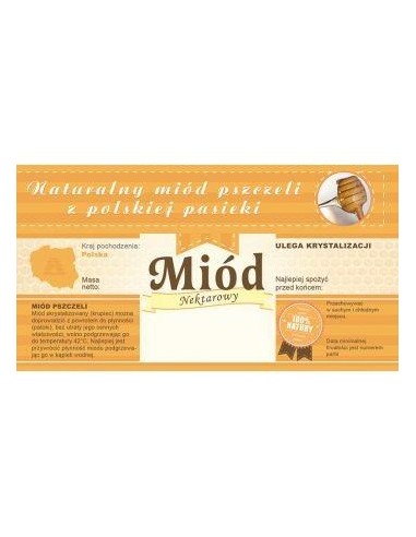 ETYKIETY Z BANDEROLĄ NA MI&Oacute;D UNIWERSALNE &ndash; 100...