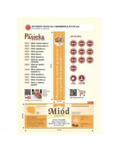 ETYKIETY Z BANDEROLĄ NA MIÓD UNIWERSALNE – 100 SZT. 2