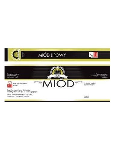 ETYKIETY Z BANDEROLĄ NA MI&Oacute;D LIPOWY &ndash; 100 SZT.