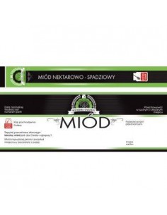 ETYKIETY Z BANDEROLĄ NA MIÓD NEKTAROWO-SPADZIOWY – 100 SZT.