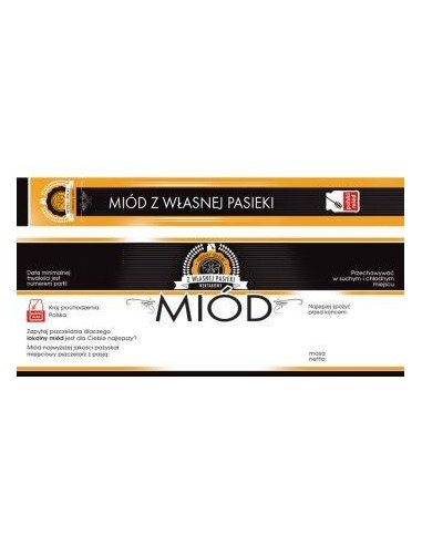 ETYKIETY Z BANDEROLĄ NA MI&Oacute;D UNIWERSALNE &ndash; 100...