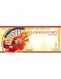 ETYKIETY NA MI&Oacute;D WIELOKWIATOWY 116X50 &ndash; 100 SZT.