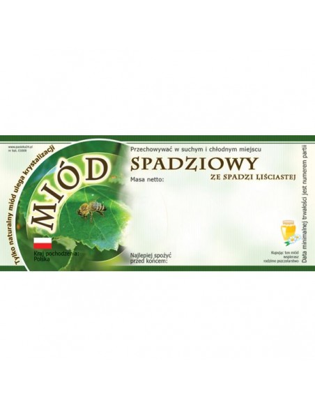 ETYKIETY NA MI&Oacute;D ZE SPADZI LIŚCIASTEJ 116X50 &ndash; 100 SZT.