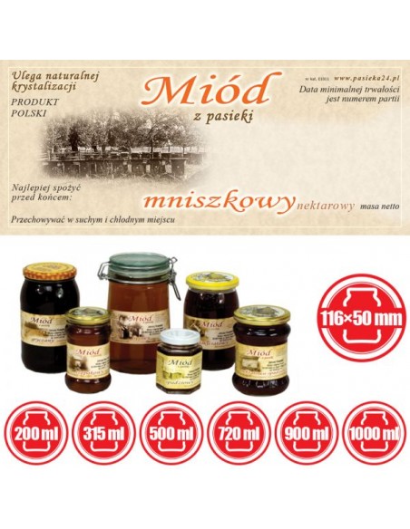 ETYKIETY NA MI&Oacute;D MNISZKOWY 116X50 &ndash; 100 SZT.