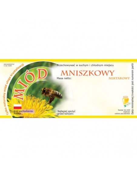 ETYKIETY NA MI&Oacute;D MNISZKOWY 116X50 &ndash; 100 SZT.