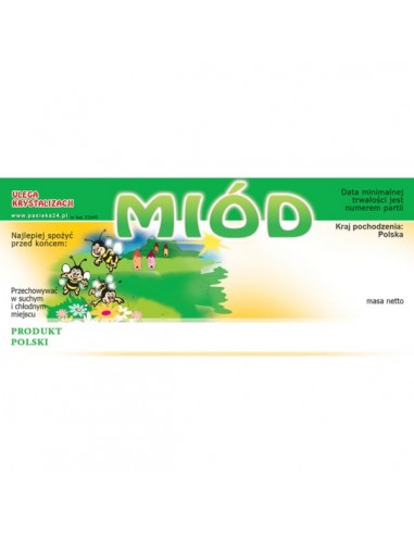 ETYKIETY NA MI&Oacute;D UNIWERSALNA 116X50 &ndash; 100 SZT.