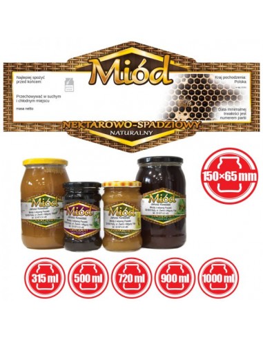 ETYKIETY OKRĄGŁE NA MI&Oacute;D NEKTAROWO SPADZIOWY...