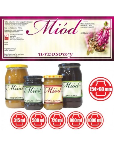 ETYKIETY NA MI&Oacute;D WRZOSOWY 154X60 (DUŻE) &ndash; 100 SZT.