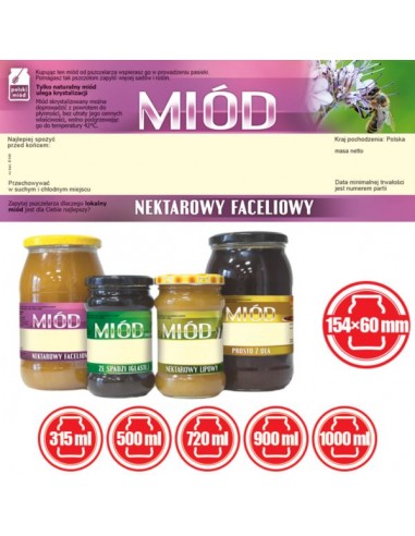ETYKIETY NA MI&Oacute;D FACELIOWY 154X60 (DUŻE) &ndash; 100...