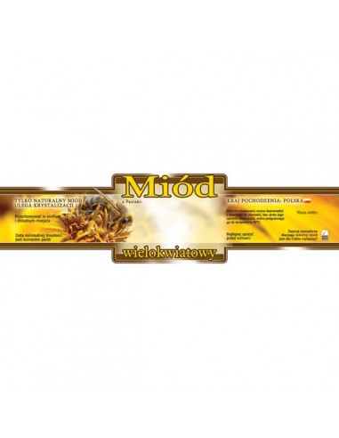 ETYKIETY OZDOBNE NA MI&Oacute;D WIELOKWIATOWY 185X55 &ndash;...