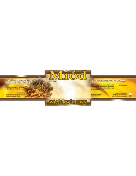 ETYKIETY OZDOBNE NA MI&Oacute;D WIELOKWIATOWY 185X55 &ndash; 100 SZT.