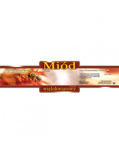 ETYKIETY OZDOBNE NA MI&Oacute;D WIELOKWIATOWY 185X55 &ndash;...