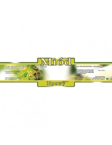 ETYKIETY OZDOBNE NA MI&Oacute;D LIPOWY 185X55 &ndash; 100 SZT.