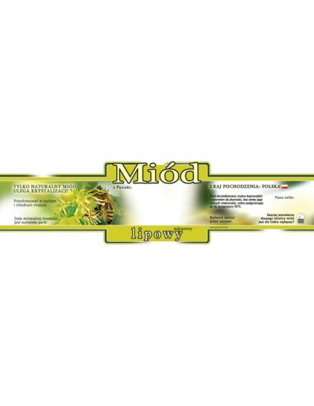 ETYKIETY OZDOBNE NA MI&Oacute;D LIPOWY 185X55 &ndash; 100 SZT.