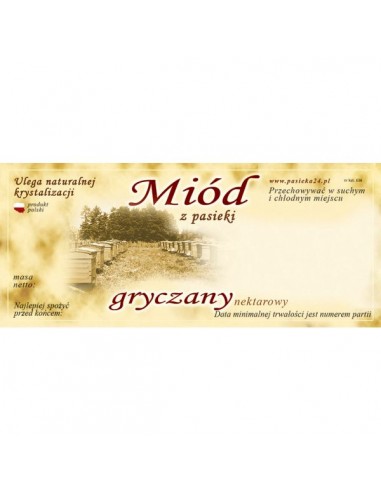 ETYKIETY NA MI&Oacute;D GRYCZANY 116X50 &ndash; 100 SZT.