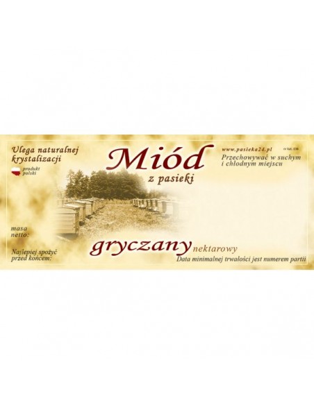 ETYKIETY NA MI&Oacute;D GRYCZANY 116X50 &ndash; 100 SZT.
