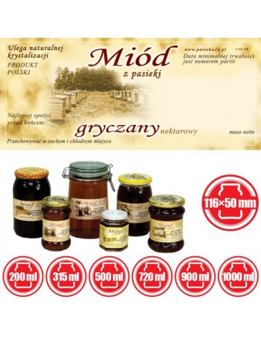 ETYKIETY NA MI&Oacute;D GRYCZANY 116X50 &ndash; 100 SZT.
