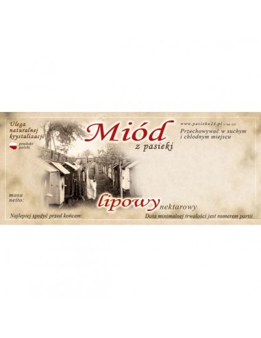 ETYKIETY NA MI&Oacute;D LIPOWY 116X50 &ndash; 100 SZT.
