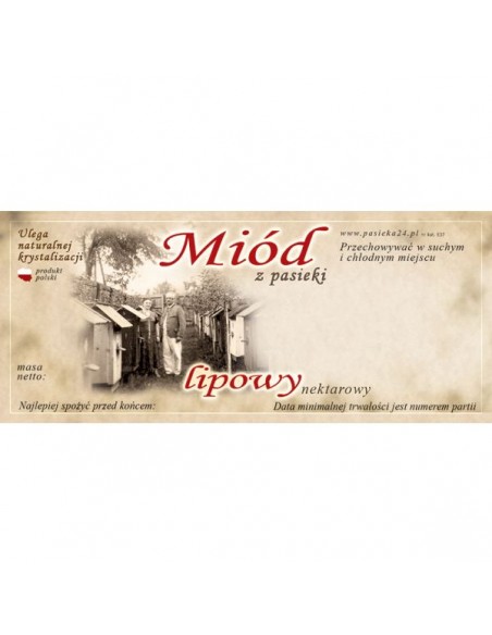 ETYKIETY NA MI&Oacute;D LIPOWY 116X50 &ndash; 100 SZT.