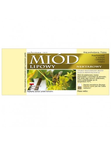 ETYKIETY NA MI&Oacute;D LIPOWY 116X50 &ndash; 100 SZT.