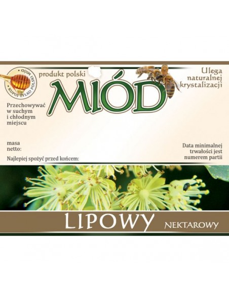 ETYKIETY NA MI&Oacute;D LIPOWY 100X76 &ndash; 100 SZT.