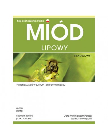 ETYKIETY NA MI&Oacute;D LIPOWY 100X76 &ndash; 100 SZT.