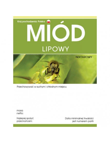 ETYKIETY NA MI&Oacute;D LIPOWY 100X76 &ndash; 100 SZT.