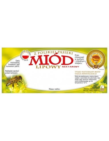 ETYKIETY NA MI&Oacute;D LIPOWY 116X50 &ndash; 100 SZT.