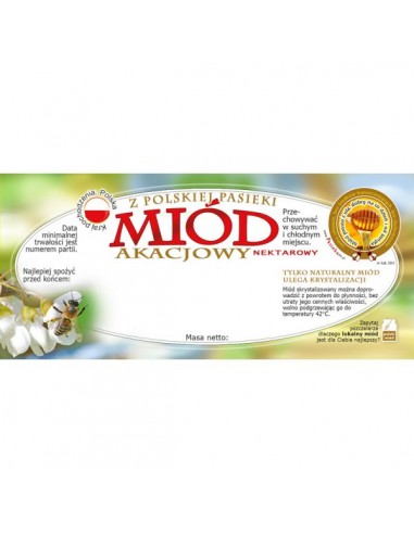 ETYKIETY NA MI&Oacute;D AKACJOWY 116X50 &ndash; 100 SZT.